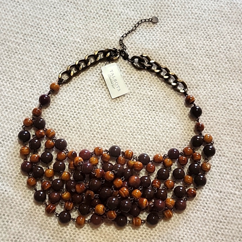 Talbots Tiger's Eye Statement Necklace , NWT